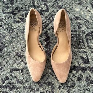 Vince Camuto Suede Neutral Heels